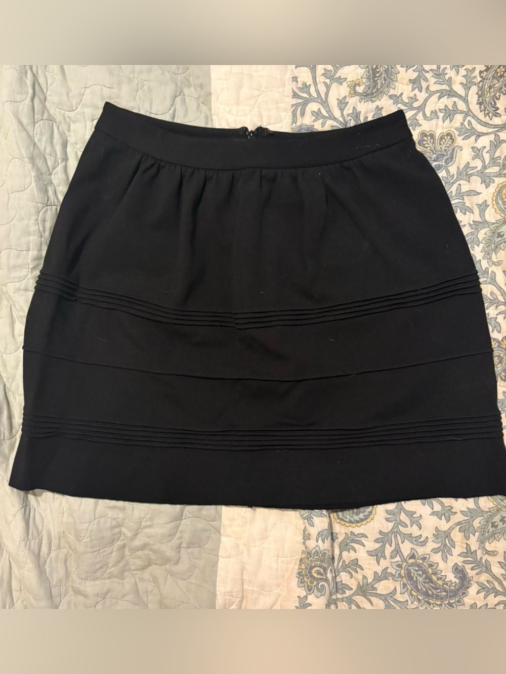 Classic Black Pleated Detail Mini Skirt